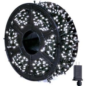JMEXSUSS 800 LED White Christmas Lights Outdoor, 272ft 8 Modes Christmas Tree Lights Green Wire, Waterproof Led Christmas String Lights for Outside Indoor Xmas Party Tree Decor