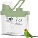 3 Qt/2.8 L Bird Seed Storage Container, Pet Food Container(1.6L, Green) | Good Sealing Performance, Portable Handle, with Measuring Cup/Lid, Desiccant Can Be Placed on the Top, BPA Free