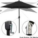 Sunnyglade 7.5' Patio Umbrella Outdoor Table Market Umbrella with Push Button Tilt/Crank, 6 Ribs (Black)