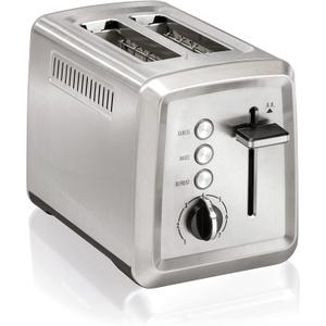Hamilton Beach 2 Slice Toaster with Extra-Wide Slots, Bagel Setting, Toast Boost, Slide-Out Crumb Tray, Auto-Shutoff & Cancel Button, Defrost Function, Stainless Steel (22794)