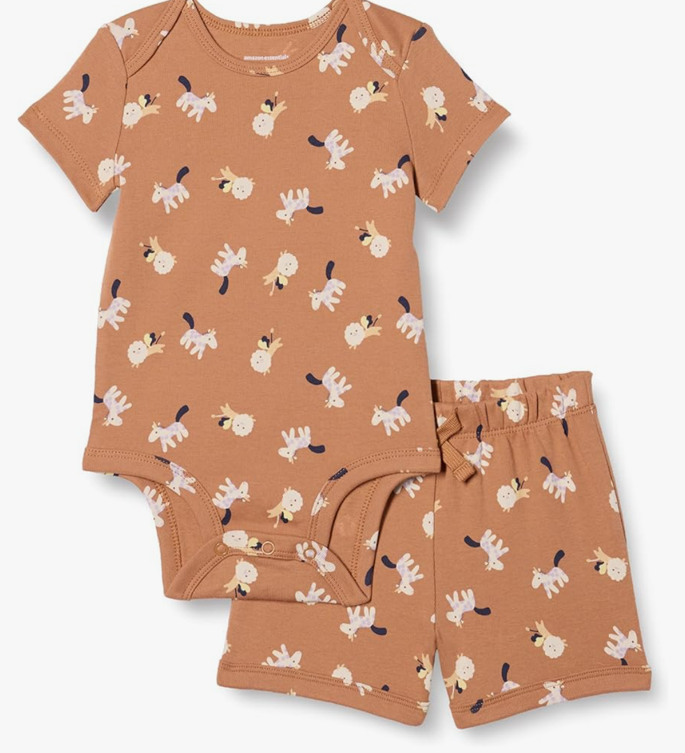 Amazon Essentials unisex-baby Bodysuit and Short Set
Size Preemie