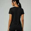Real Essentials 5 Pack: Women's Dry-Fit Short Sleeve V Neck T Shirt Workout Fitness Yoga Top Tee (Available in Plus Size)