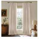 INOVADAY 100% Blackout Curtains for Bedroom, Black Out Curtains 84 Inch Long, Clip Rings Linen Blackout Drapes, Thermal Insulated Room Darkening for Living Room, 2 Panels - Oatmeal,W50xL84
