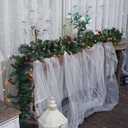 Natreecrown Pre-Lit Artificial Christmas Garland, Green Wreath, White Lights 50, Decorated with Pine Cones, Berry Clusters, Plug in, Christmas Decorations, 9 Feet