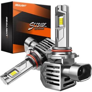 SEALIGHT Brightest Bulbs 60000Hrs Lifespan for ATVs & Powersports Wireless with Cooling Fan, Diamond White 60000LM Output, 1:1 Size Plug-N-Play, Pack of 2