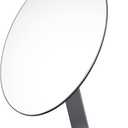 NEZZOE Oval Makeup Mirror for Desk, 12 Inch Frameless Metal Standing Table Top Mirror, Adjustable Angle