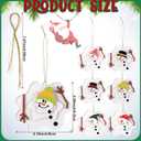 Chunful 6 Pcs Christmas Snowman Ornaments Wooden Melted Snowmen Crafts for Hanging Christmas Tree Decoration Xmas Holiday Party Supplies Decor