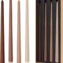 Taper Candles 12" Tall Brown Beige Ombre Colored Candlesticks Set of 12 Unscented 3/4 inch Diameter Candle Sticks| Candle for Mantle Home Decor Kitchen Wedding Decorations Centerpiece