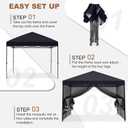 MASTERCANOPY Pop-Up Setup Outdoor Canopy with Netting Screen Walls (8x8, Black)