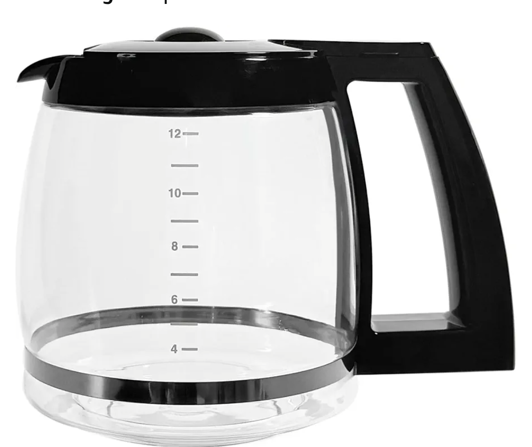 12-Cup Replacement Glass Coffee Carafe for Cuisinart Coffee Maker Models DCC-1200, DCC-1100BK, DCC-2650, CHW-12, CHW-12P1, DGB-550BK, DGB-550BK1, DGB-625BC, DGB-700BC, and SS-12 | Part# DCC-1200PRC