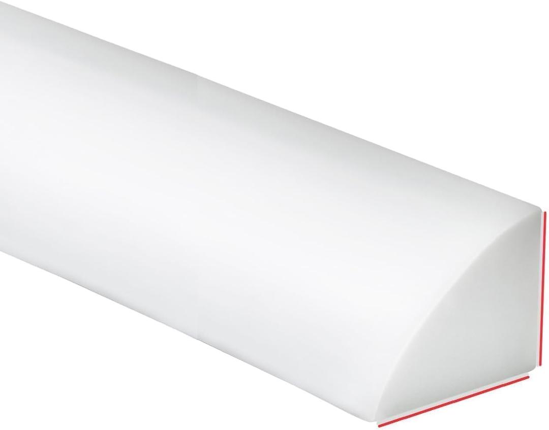 Duzzy 158 Inch Flexible Quarter Round Molding, Peel and Stick Silicone Rubber Trim Suitable for Shower Pans Gap and The Base of Staircase, White