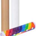 Totority Kaleidoscope Making Kit 15 Pcs Blank DIY Kaleidoscope Making Kit for Kids Variety Paper Craft Tools, White Educational Preschool Activity for Creative Decor