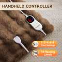 Anysay Heated Blanket Full Size with 1/2/4/6/8 Hours Auto-Off 10 Heat Level, 62'' * 84'' Cozy Faux Rabbit Fur Bubble Electric Blanket with Overheat Protection(Brown)