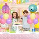 Ice Cream Party Balloons Stand Kit 2 Sets with 2 Macaron Ice Cream Foil Balloons Pastel Sweet One Birthday Balloon Centerpiece for Tables for Girl Birthday Valentine's Day Baby Shower Party Decoration