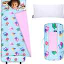 Wildkin Kids Original Nap Mat  Cozy Kids Sleep Mat with Pillow, ideal for School & Travel (Birdie)