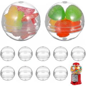 Veemoon 100pcs Round Vending Machine Capsule, 1.1inch/28MM Refillable Gumball Machine Capsules Ball Clear Plastic Round Candy Ball Bulk Prizes Gumball for Easter Basket Stuffers DIY Craft Supplies