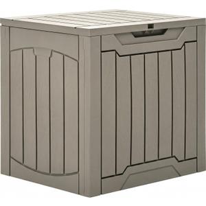 YITAHOME 31 Gallon Outdoor Storage Box, Resin Deck Box and Waterproof Package Delivery Box for Gardening Tools, Pool Supplies, Patio Furniture, Lockable, Taupe
