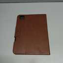 Antbox for iPad Pro 11 Inch Case M5 2025/M4 2024, Builtin Pencil Holder, Fully Supports Pencil Pro/USBC, Auto Sleep/Wake Function Vegan Leather (Brown)