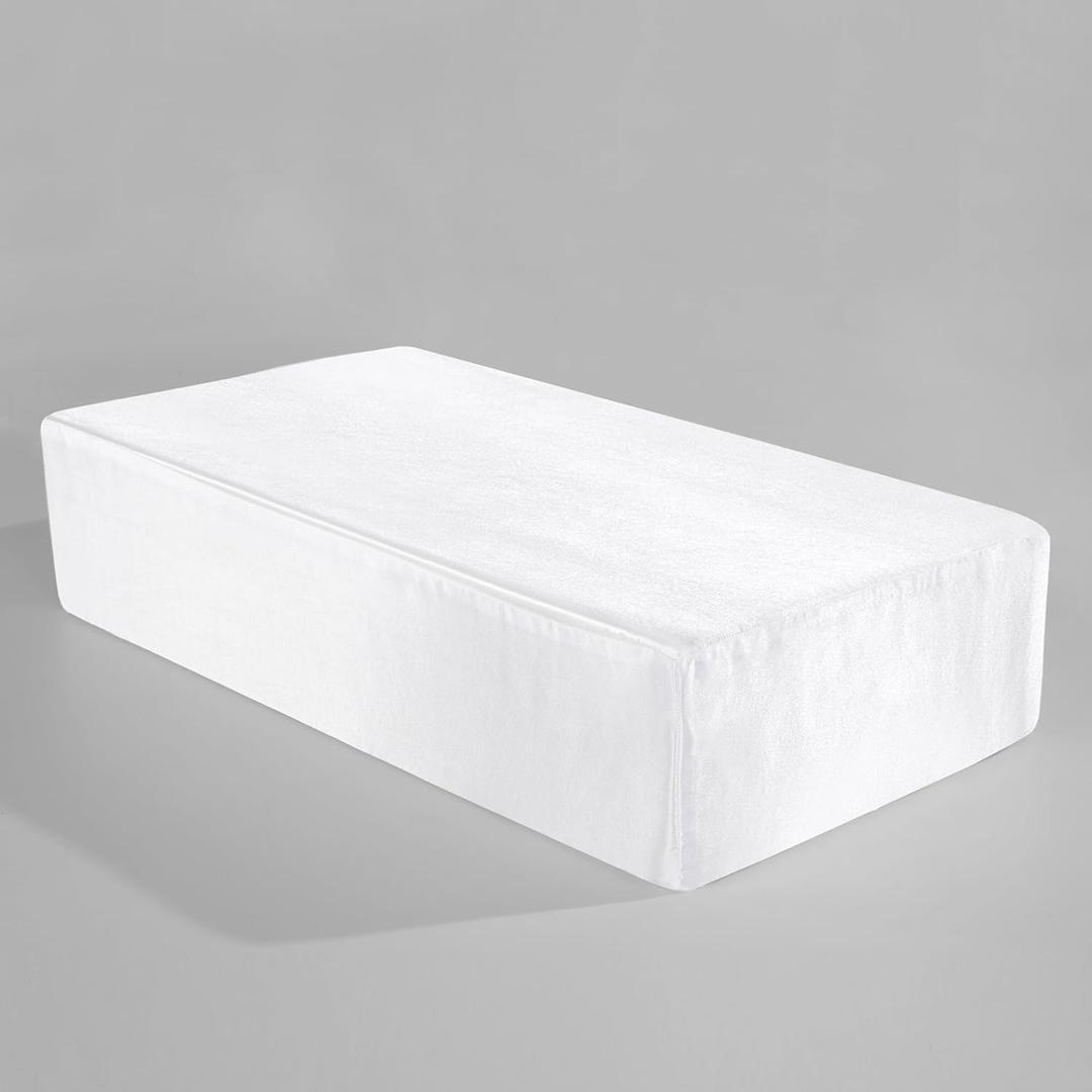 HOMBYS Pillowcase for Cube Shape Pillow-Silky and Smooth Satin Pillowcase with Hidden Zip (ONLY Pillowcase)-12"x24"x5.5" (White)