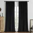 Joydeco Black 100% Blackout Curtains 84 Inch 2 Panels, Luxury Thermal Insulated Black Velvet Curtains for Bedroom Living Room, Soundproof Blackout Window Drapes, Rod Pocket & Back Tab