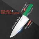 10 inch Japanese High Carbon Stainless Steel Chef Knife, Professional Sharp Wide Cook Knife with Non-slip Ergonomic Handle, for Kitchen Home Restaurant (Green)