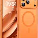 TOCOL for Phone 17 Pro Max Phone Case, Full Camera Protection, Built-in Magnetic Ring, Compatible with Magsafe Charger, Translucent Matte Phone Case for 17 ProMax 6.9 inch (Orange)