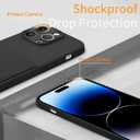 Silicone Wallet Phone Case for iPhone 14 Pro 6.1 Inch with Credit Card Holder Pocket, Full-Body Bumper Protection Camera Protect Case (Black)