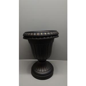 PL10CP Classic Traditional Plastic Urn Planter Indoor/Outdoor, 15" x 13", Brushed Copper