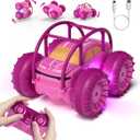 MaxTronic Amphibious Remote Control Car,Rechargeable RC Cars Toy 360 Flips Rotation Stunt Crawler 15KM/H 4WD All Terrain Outdoor Indoor Toy for Kids Boys Girls 3-12 (Pink)