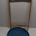 Kate and Laurel Celia Metal Foldable Round Accent Table, 18.25" x 18.25" x 22", Navy Surface and Gold Frame, Modern Minimalist Design and Detachable Magnetic Tabletop