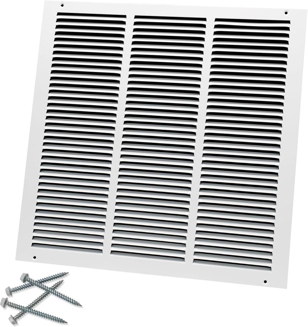 Howeall 18"W x 18"H [Duct Opening Size] Steel Return Air Grille, Air Return Vent Cover for Ceiling and Sidewall - HVAC Air Vent Covers - [Outer Dimensions: 19.75"W x 19.75"H]