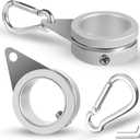Anovo Flag Pole Rings, Flagpole Rings Aluminum Alloy 360 Rotating Anti-Wrap Flag Mounting Spinning Ring Clips for 0.75-1.02 Inch Diameter Flagpole (1 Inch -Pack of 2, Matte Silver)