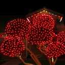 WBao Christmas Net Lights 200LED F8 Big Bulbs, 8.4ft x 5.2ft Christmas Bushes Lights with 8 Modes, Timer, UL Certified, End to End Connectable, Waterproof for Lawn, Bushes Outdoor Xmas Decoration, Red (Plug in)