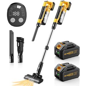 qimedo V1 Cordless Vacuum with Extra 8000mAh Battery, 700W Brushless Vacuum Cleaners for Home, 6 in 1 Electric Stick Vacuum withwith Hepa Filter, Best Cordless Vacuum for Pet Hair/Hardwood Floor