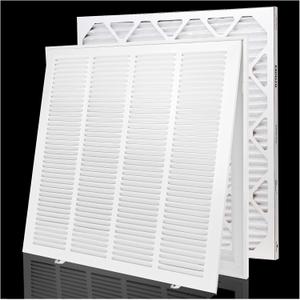 20x20 Return Air Filter Grille for 20"W x 20"H Duct Opening,Wall Return Air Vent Cover Grille with Filter [Included 1PK 1"Thick],Steel HVAC Vent Cover Filter Grill Outer Dimension: 22 5/8"W X 22 5/8"H