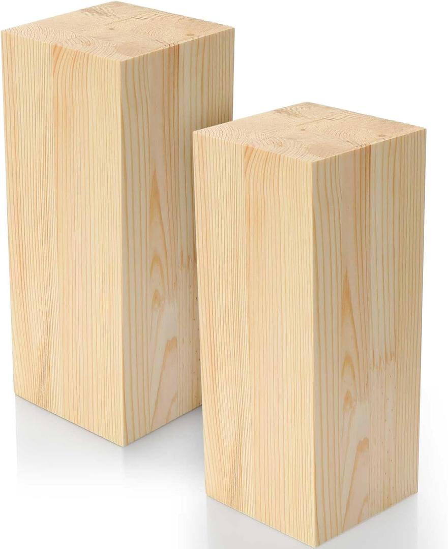 Landical 2 Pack Pine Wood Carving Blocks 10x4x4 Inch Unfinished Whittling Wooden Blocks for Beginners Home Christmas DIY Arts Supplies