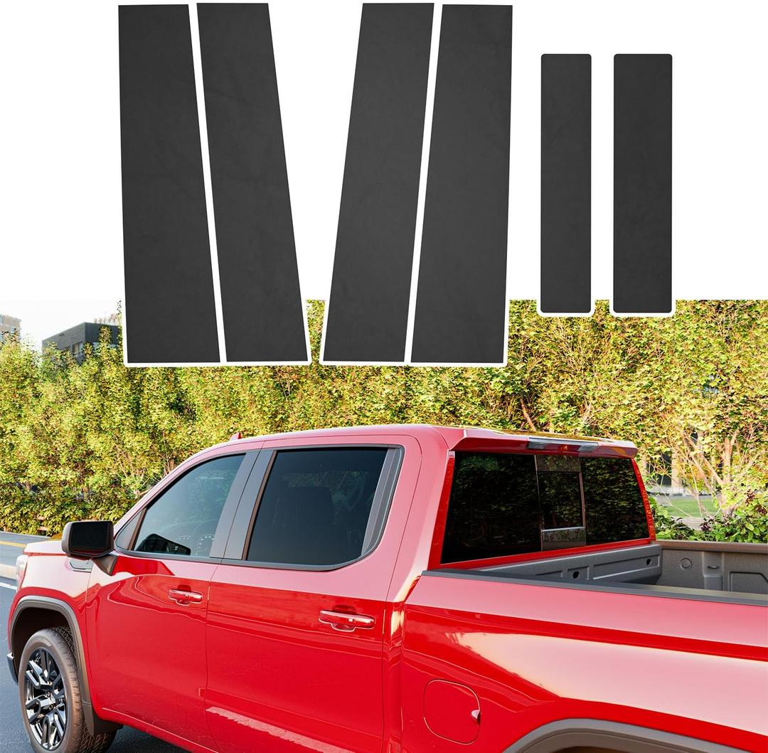 B Pillar Molding Trim Compatible with 2019-2026 Chevy Silverado
GMC Sierra 1500 B Pillar Molding Protector Rear Sliding Window Trim Replacement for 2019-2026 Chevy Silverado Accessories