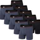 SAXX Underwear Co. Men's Underwear With Pouch Non-Stop Stretch Cotton Boxer Brief Fly 10 Pack (Medium, Deep Navy/Black)