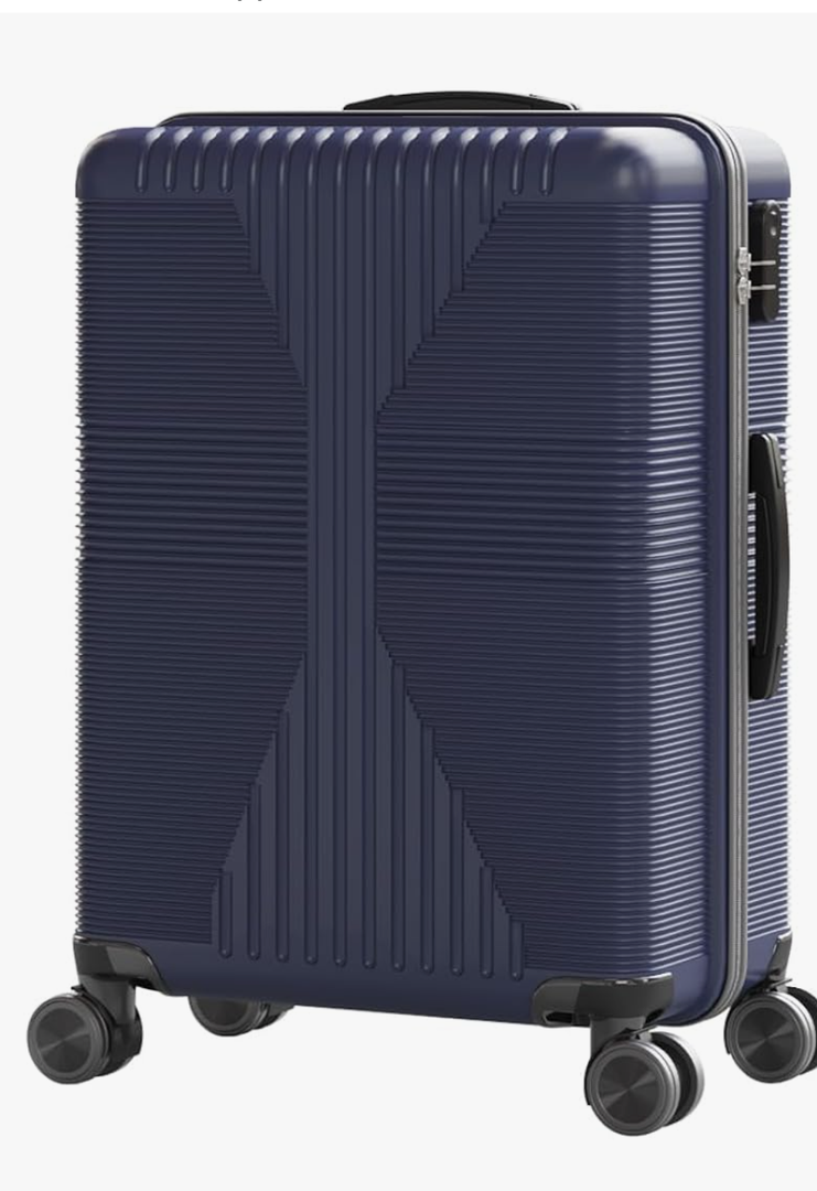Karl home Hardshell Carry On Luggage with Spinner Wheels, Lightweight PP Hardside Small Suitcase with Built-in Lock & Smooth Zipper, 22 Inch Airline Approved, Blue