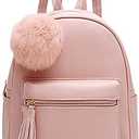 IHAYNER Mini Backpack Purse for Girls Teens Women Purses PU Leather Pom Backpack Shoulder Bag with Charm Tassel