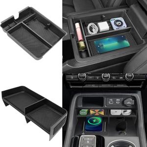 2PCS Center Console Organizer Compatible with 2023 2024 2025 2026 Honda Pilot/ 2026 Honda Passport Armrest Tray Insert Divider Slot Box Secondary ABS Plastic Material Interior Accessories