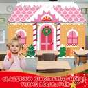 4Pcs Christmas Gingerbread Door Decoration Xmas Party Door Covers Backdrop Christmas Gingerbread House Decorations Xmas Hanging Doors Banner for Holiday Classroom Office Home Party Porch Sign (Pink)