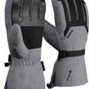 Gordini Men's Gore-Tex Gloves for Cold Weather & Wind Snowboard & Skiing Adjustable Straps Keeping Waterproof Insulated Warm (Medium, Gunmetal With Black)