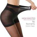 WAKUNA 20D Black Sheer Tights for women-2 Pairs sheertex Pantyhose with Reinforced Toes (Medium)