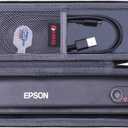 XANAD Hard Case for Epson Workforce ES-50 / ES-55R / ES-60W / ES-65WR / DS-30 / DS-70 / DS-80W Document Scanner (Case Only) (Black+Grey)