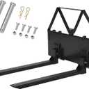 46 in Skid Steer Pallet Forks, Heavy Duty 3200 LBS Capacity Skid Steer Forks Attachment for Tractors and Loaders, Quick Attach Mount, Black