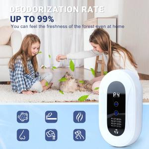 Home Air Purifier for 99% Strong Odor Cat Box Deodorizer for Pets Poof Plug in Ionizers Air Freshener for Bedroom Kitchen Toilet Pets Shoe Cabinet Litter Box Deodorizer (1)