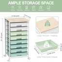 Rolling Storage Utility Cart Organizers with 8 Drawers and Wooden Tabletop for Living Room,Office,Classroom,Craft Room,Bedroom,Dorm,Green