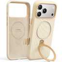 TORRAS Q3 Wind Flow for iPhone 17 Pro Max Case Liquid Silicone, Fit for MagSafe, 360 Spin Magnetic Stand, Soft Cozy Grip, Camera Control, Protective Case for iPhone 17 Pro Max Case with Stand, Butter