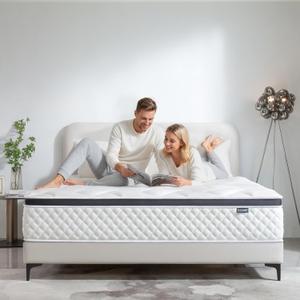 King Mattress,14 Inch King Size Mattress in a Box,Gel Memory Foam and Innerspring Hybrid Mattresses with Individual Pocket Spring for Motion Isolation,Medium Firm Feel,CertiPUR-US